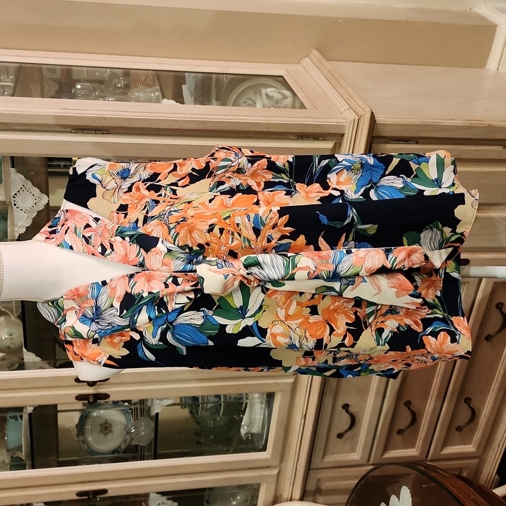 Chicos Reversible Blouse with Detachable Scarf